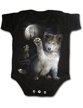 Spiral Wolf Puppy Hund Dog Babystrampler Baby Body Gothic