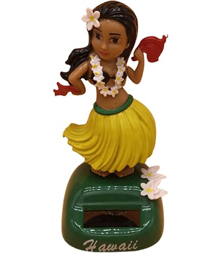 2 Figurines Solaires Dansantes Hawaïennes - Déco Voiture, Bureau Ou Maison - Danse Avec La Lumière