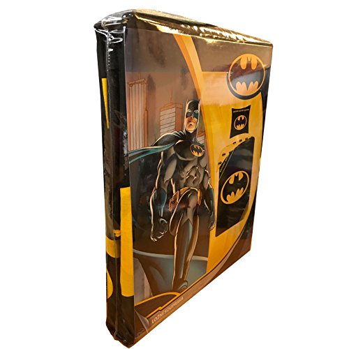 Batman-Logo-Schwarz-Einzelne-Bettwsche-Cover-und-Kissenbezug-Set
