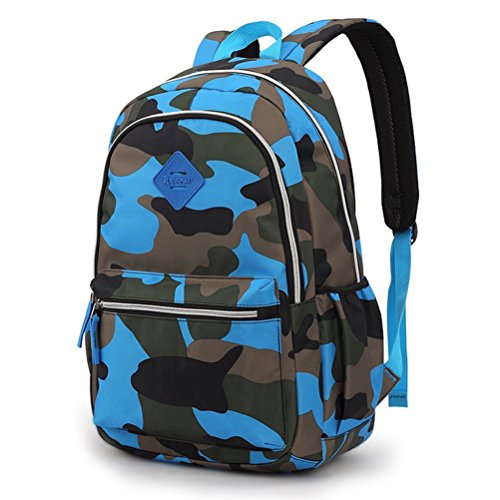 Preisvergleich Produktbild Schulrucksack Jungen Teenager, Camo Rucksack Kinder für Schule - Blau