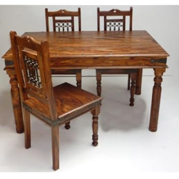 Indian Maharani Jali Table and 4 Chairs: Amazon.co.uk: Kitchen & Home