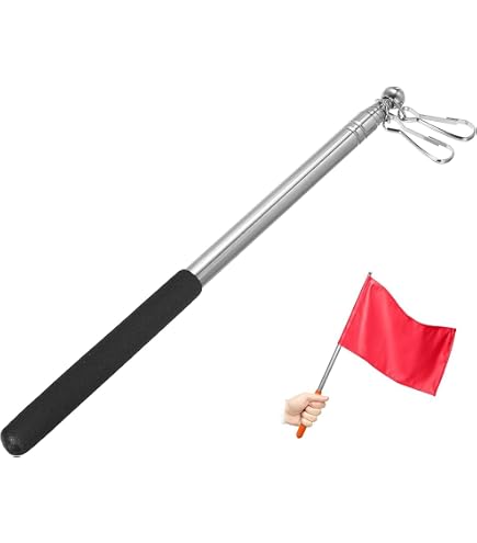 Mât Télescopique Drapeau 2,5m/3m En Acier Inoxydable – Poignée Éponge + Lanière – Idéal Guides, Camping, Manifestations