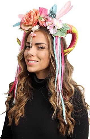 Fairy Rams Horn Dreaded Headdress Festival Crown
