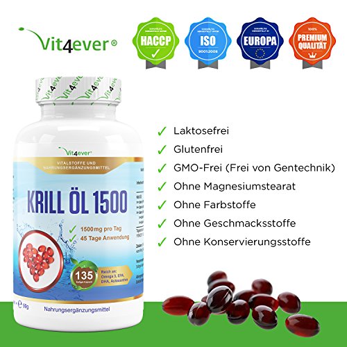 Krill L 1500 135 Softgel Kapseln Hochdosiert Mit 1500 Mg Pro Tag Reich An Epa Dha Astaxanthin Phospholipide Und Omega 3 Fettsuren Antarktis Krilll In Premium Qualitt Vit4ever Krill L 1500 135 Softgel Kapseln Hochdosiert Mit 1500 Mg Pro Tag Reich An Epa Dha Astaxanthin Phospholipide Und Omega 3 Fettsuren Antarktis Krilll In Premium Qualitt Vit4ever