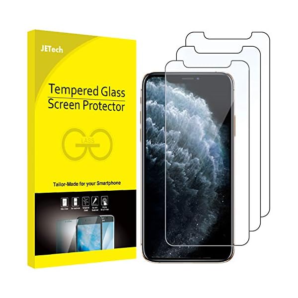 JETech Protector de Pantalla Compatible iPhone 11 Pro, iPhone XS y iPhone X 5,8", Vidrio Templado, 3 Unidades
