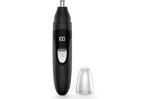 SHOBES Tondeuse pour les poils du nez tondeuse professionnelle indolore pour les oreilles et le visage rechargeable par Type-C avec des lames à double tranchant (Noir)