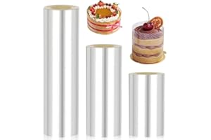 Anicy 3 Rotoli Acetato per Torte, Pasticceria, Lunghezza 10 m, Altezza 8/10 /15 cm, Fogli Acetato per Dolci, Trasparente Acetato Ispessimento, per Torte alla Mousse, pasticcini, Dessert, cioccolatini