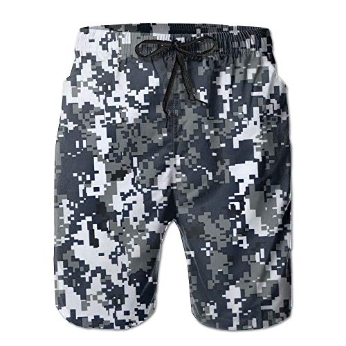Funny&shirt Mens Beach Board Shorts Red Yellow Camo Camouflage Athletic Short Pants Large