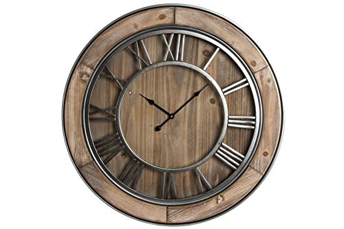 Indhouse Horloge murale Style loft industriel vintage en bois naturel
