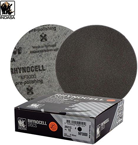 Indasa Rhynocell Pre Polishing Disc 15mm Grit: MF3000 Quantity: 10 Discs Grip System Dry Application Only Suitable for Clear Coats Dry Use- Cleaner, Quicker and easier to find the unifrom Finish