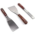COTTAM Premium Wooden Handle Scale Tang Scraper Collection - Ideal Paint Scraper or Wallpaper Stripping Knife in Sizes 1", 2" and 3"