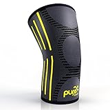 PURE SUPPORT Compression Knee Sleeve – Best Knee Brace for Meniscus Tear, Arthritis, Quick Recovery, etc. – Ideal for Running, CrossFit, Basketball and other Sports – Single Wrap