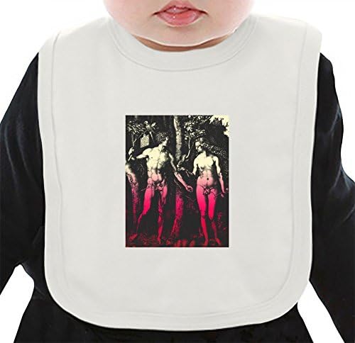 Adam_and_Eve02 Organic Bib W/ Ties| 100% Organic Ring-Spun Combed Cotton| Soft &amp; Comfortable Bib Made W/ Eco-Friendly Materials| Unique Baby Clothing By Bang Bangin Medium