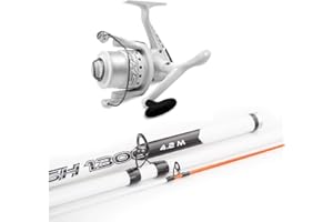 A&M ANGELSPORT Brandungscombo 4,20m / bis 300g + Weitwurfrolle + Schnur Surfcombo Set