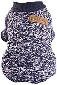 TOOGOO(R) Classic Winter Warm Dog Clothes Puppy Cat Jacket Fashion Soft Sweater Clothes For Chihuahua Yorkie S Navy