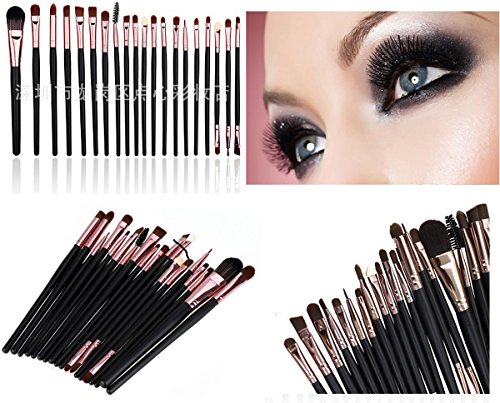 LyDia® 20pcs Rose-Gold/Black Foundation/Contour/Concealer/Eyebrow/Eyeshadow/Mascara/Blending Makeup Brush Set