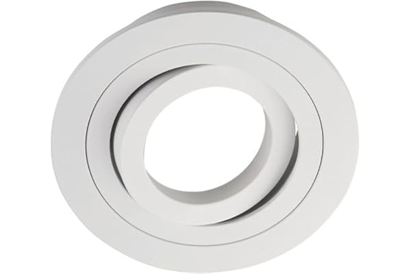 wonderlamp 1 Unidad Foco empotrable Classic Redondo con Portalámparas GU10, Ángulo basculación 30°, 230V, Diametro 9.3 x 2.5 cm, Blanco