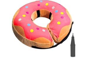 crazy bean Collare Protettivo Gonfiabile Elisabettiano per Cane e Gatto Collare Regolabile per Recupero Postoperatorio dell'Animale (Rosa M)