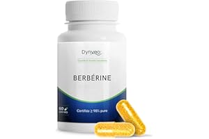 Dynveo - Berbérine Pure 98% - Glycémie Cholestérol stabilisés - Berberis Aristata HCl Stabilisée - 60 Gélules 300mg Vegan Sans Additifs
