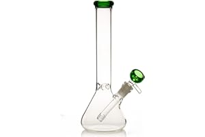 Masenyee Bong da 25,4 cm per affumicare, con Ciotola da 14,5 mm e Foro di Sollevamento, in Vetro, per Narghilè, Verde Muschio