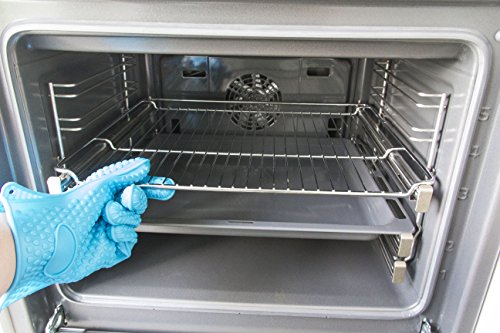 Silikon Handschuhe in blau | Grillhandschuhe · Ofenhandschuhe · Topfhandschuhe | Schutzhandschuhe mit Noppen in Herzform | 2er Set - 7