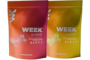 Weekontrol Pack 2 Sabores de Batidos Sustitutivos de Comida Week Shake Altos en Proteína Vegetal para Perder o Mantener Peso para Hombre y Mujer (600gr (2 unidades), Fresa - Piña)