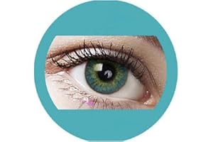 LALIA Aqua: Farbige Jahres Kontaktlinsen ohne Stärke mit Aufbewahrungsbox braun blau grün grau türkis weich als 2er Pack (2 Stück) angenehm zu tragen, perfekt für helle und dunkle Augen