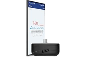 SWAREY Etilometro Senza Contatto Misuratore di Alcol Portatile di Precisione di Livello Professionale con App Type-C Compatibile con Smartphone Android per Uso Personale Familiare e per Feste