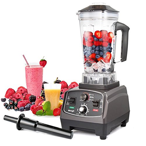 Standmixer MengK Profi Smoothie Maker Power Mixer Gewerbe / Küche Blender Ice Crusher mit 25.000 U/min, 1400W, BPA-FREI 2 Liter Ideal für Smoothies, Eiscreme, Rohkost und Milchshakes (6 Edelstahlmesser)