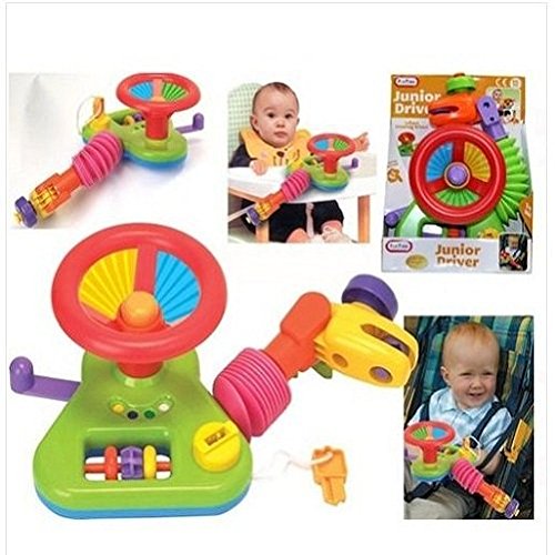Great Gift ! Junior Driver Car Steering Wheel Activity Toy For Buggy Stroller Baby Car Seat / Baby Toy Game Play Infant Toddler Kids Child Boys Girls Cool Unique Special Activity Educational Learning Smart Development Intelligence Motoric Friends Present Outdoor Indoor Room Developmental Good Pull Preschool Popular Fun Funny Unusual Classic Newborn Equipment Push Education Items Gear Playing Easy
