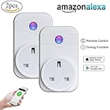 WiFi Smart Plug 2 Pack, niceEshop(TM) Wireless Mini Socket Outlet Switch with Timing Function for IOS/Android, Works with Amazon Alexa &amp;Google Assistant, App Remote Control From Anywhere