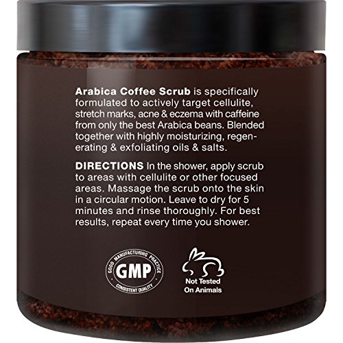 Majestic Pure Kaffeepeeling aus Arabica-Kaffee, 340 g, 100 % natürliche Hautpflege, hilft gegen Cellulite, Dehnungsstreifen, Besenreiser, Akne, Ekzeme, Altersflecken & Krampfadern, natürliche Entgiftung für die Haut - 6