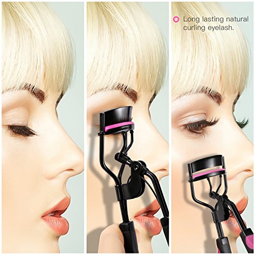 BESTOPE Schmerzfreie Wimpernzange aus Edelstahl mit 2 kostenfrei Ersatz Silikonpads Hochwertiger Wimpernformer Professionelles Make-up Tool für perfekt geschwungene Wimpern Lebenslange Nutzung - 2