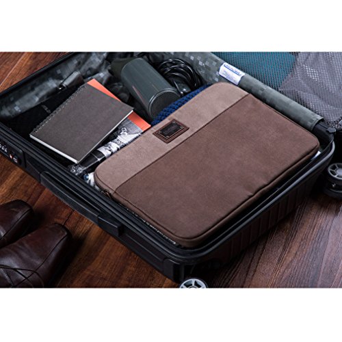 CAISON 17.3 zoll Wildleder Klassisch Komfort Laptop Hülse Notebook Computer Schutzhülle Tasche für 17.3″ Notebook Computers / 15.6″ Dell Alienware 15 (Braun) - 7