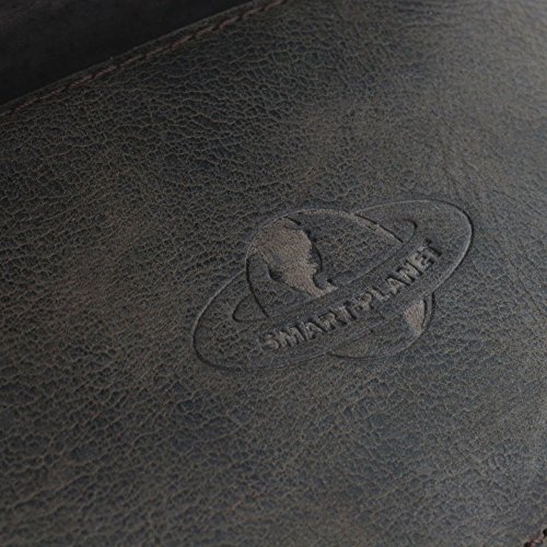 Smart-PlanetÂ® Design Echt Leder GÃ¼rteltasche 3XL z.B. Apple iPhone 8 X 6 7 - Samsung Galaxy Xcover 4 S7 S6 2017 Edge Quertasche - Vintage Look braun