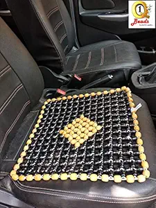 Q1 Beads SBlack Wooden beads acupressure mat car bead seat black color/heating pad/gel pad cover cushion for CAR/Office chair/Home Chair/Sofa/Jhula/Swing/Truck/Bus/Tempo(Small, Black)