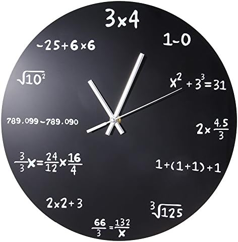 Creative Mathematics Blackboard Pop Quiz Clock Black Powder Coated Metal Wall Clocks UK Mantel Clocks Large decorative wall clock mirror wall clock