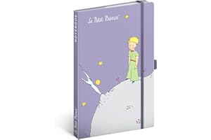 NOTIQUE Taccuino a righe con elastico, 13 x 21 cm, circa A5, design con copertina rigida, taccuino, taccuino, diario, per adulti, donne (piccolo principe)