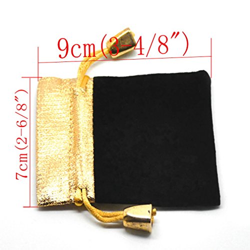 Souarts Schwarze Samtsäckchen mit goldenen Rand 10 Stück - 4