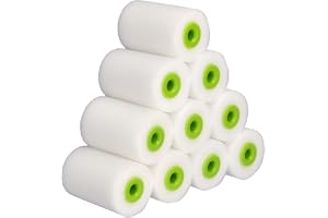 ToolSpace 10 x PU-skumpåfyllningar för målarrullar - 5 cm - set med 10 - precisionsmålningsrullar, absorberar perfekt färg, s