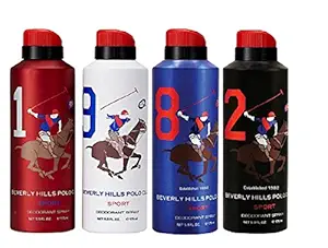 Beverly Hills Polo Club, Deodorant, Pack of 4, 700ml