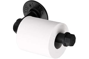 BTSKY Antiker Toilettenpapier-Halter aus Industrie-Rohr, schwarz