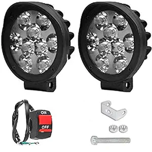 Eshopglee Bike LED Fog Light 9 Cap 2 Pcs, On/Off Switch