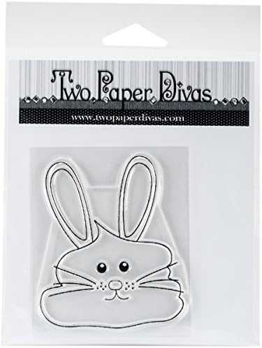 Two Paper Divas Clear Stamps 6 x 4.5-inch Bunny Topper, Acrylic, Multicolour, 0.38x11.43x15.24 cm