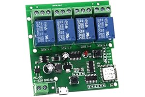 MHCOZY Módulo de interruptor automático de 4 canales, WIFI instantáneo, controlador de puerta de garaje WiFi (5-32 V)