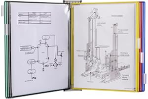 Djois, 413109 – Support Kit Mural document Tarifold métal, 10 pochettes A3 assorti, Présentation documents