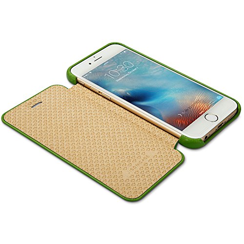 iPhone 6 Case, iPhone 6S Case, Jisoncase Ultra Slim Magnetic PU Protective Leather Flip Case Cover for iPhone 6 / 6S [Handmade] [Magnets Built in ] Grass Green JS-IP6-32H70
