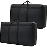 Veebmys 2 x Storage Bags 180L, 600D Waterproof Oxford Fabric with Zipper and Handles for Moving, Clothes and Duvets, Ideal fo
