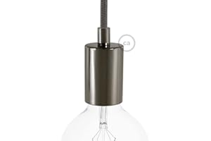 creative cables - Kit portalampada E27 cilindrico in Metallo - Cilindrico, Nero Perla