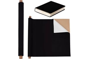 OLYCRAFT 100x40cm Notebook Binding Cloth Black Self-adhesive Bookcover Velvet Fabric with Paper Backed Cloth DIY Notebook Cloth Protective Cover for Notebook Binding Scrapbooking Album DIY